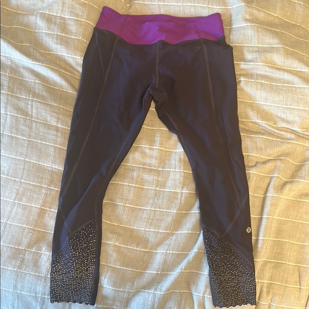 Lululemon Purple and Black Wunder Unders Leggings